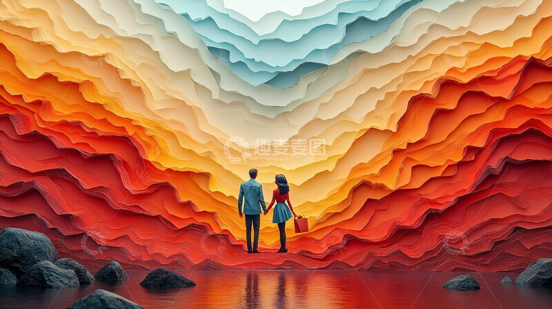 高清大图下载【趣麦麦图】情侣赠送礼盒图