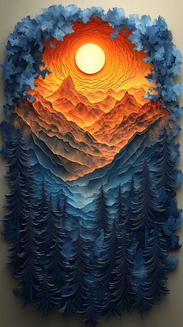 两小熊林间山脉黎明