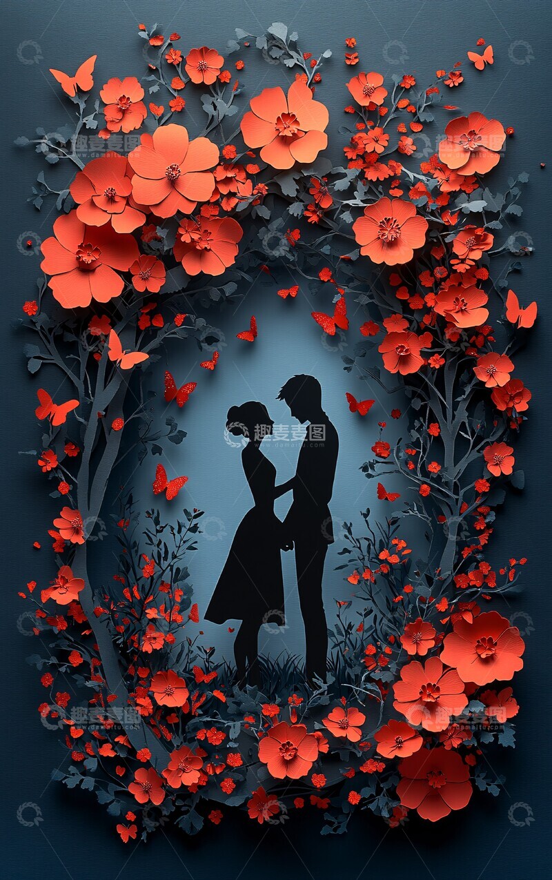 高清大图下载【趣麦麦图】红花树拱牵手情