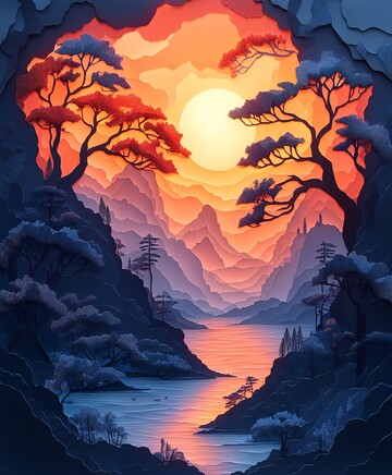 纸雕立体景观1