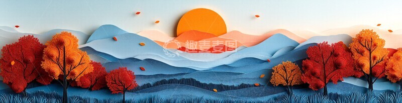 高清大图下载【趣麦麦图】秋日纸雕秋日纸雕落叶1