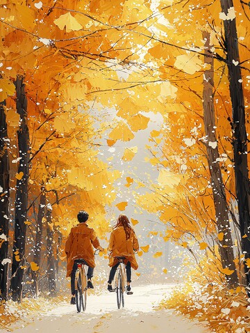 银杏树下骑车2