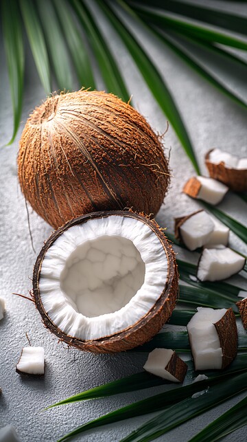 椰子切面与椰肉1