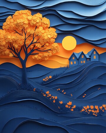 纸艺万圣节场景1