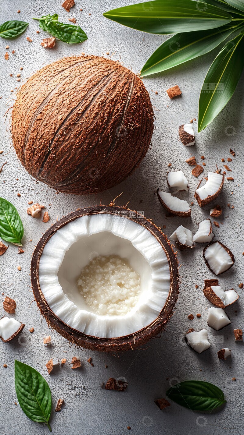 高清大图下载【趣麦麦图】椰子切面与椰肉2