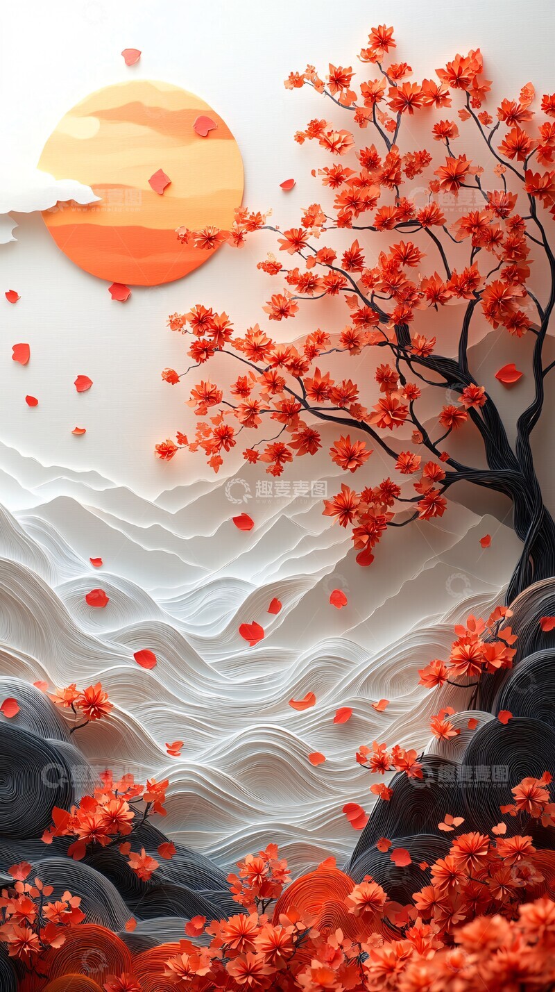 高清大图下载【趣麦麦图】秋日纸艺剪纸