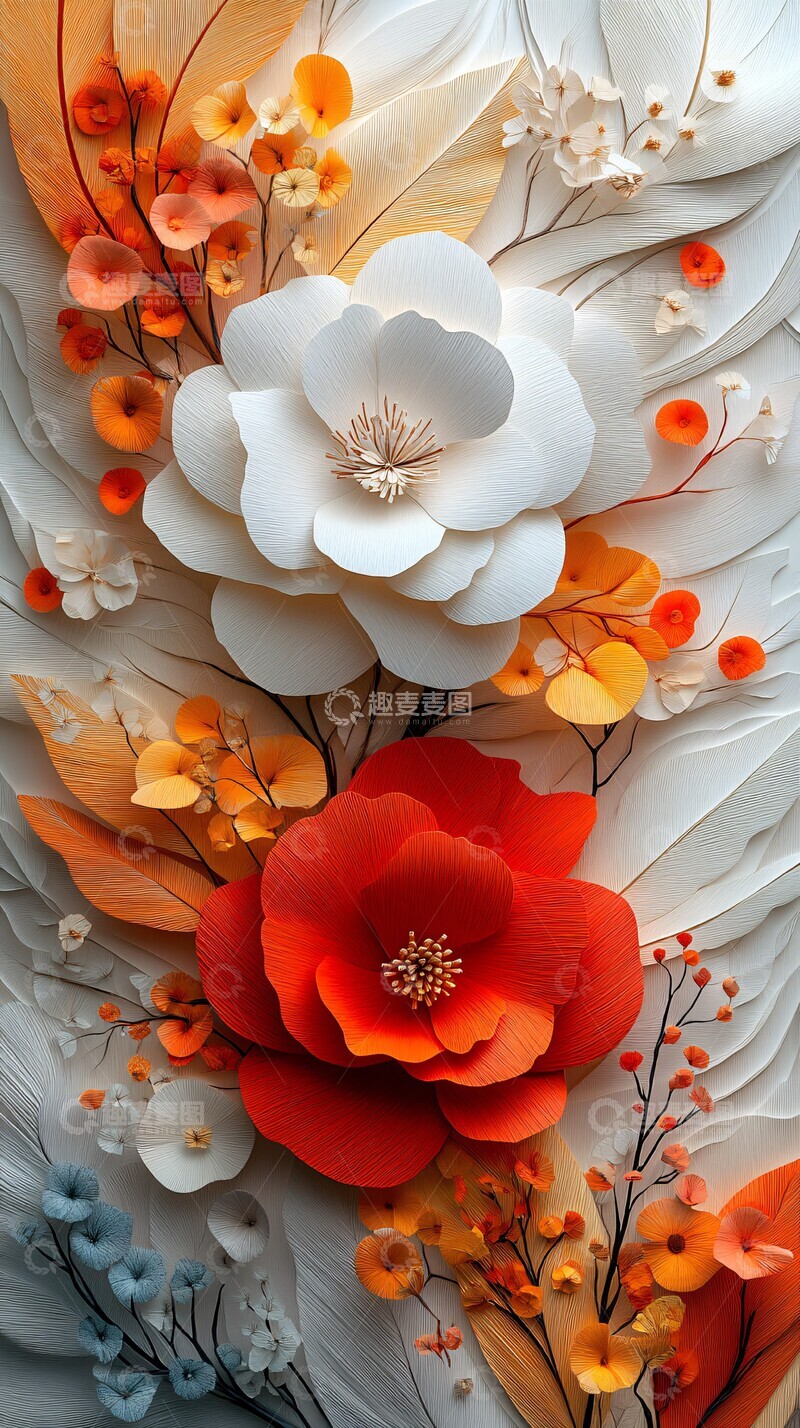 高清大图下载【趣麦麦图】秋日纸艺剪纸1