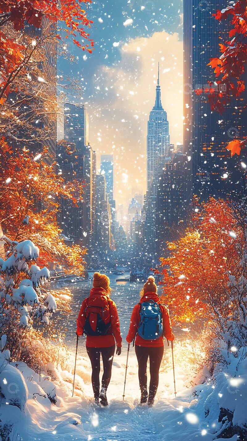 高清大图下载【趣麦麦图】冬日徒步冬日徒步男女1
