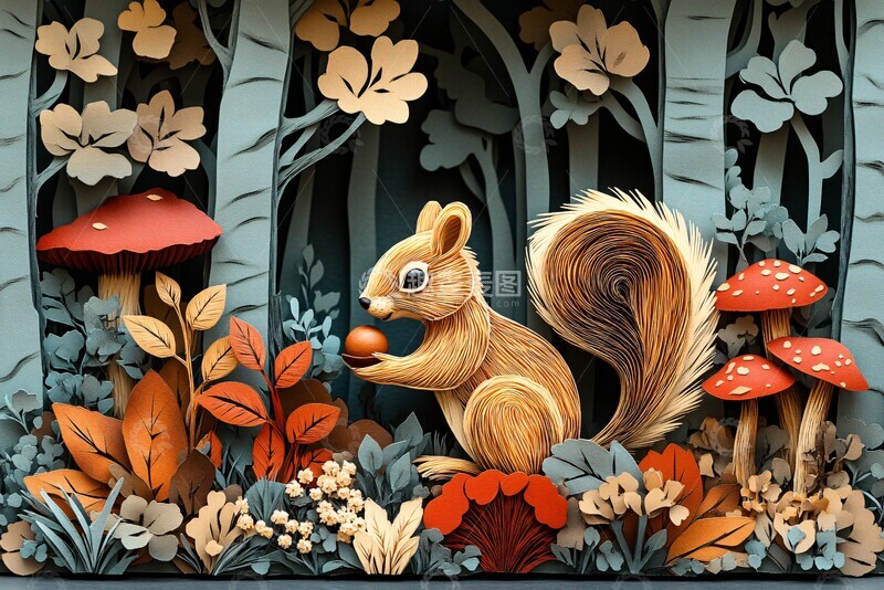 高清大图下载【趣麦麦图】秋日林地细作2