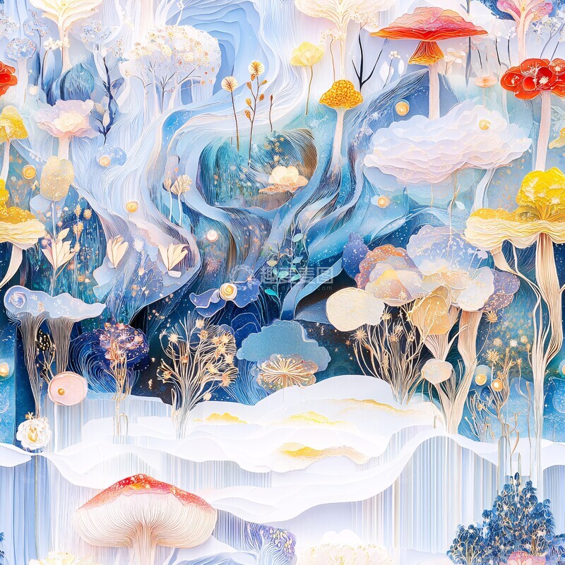 高清大图下载【趣麦麦图】魔法森林纸雕灯箱