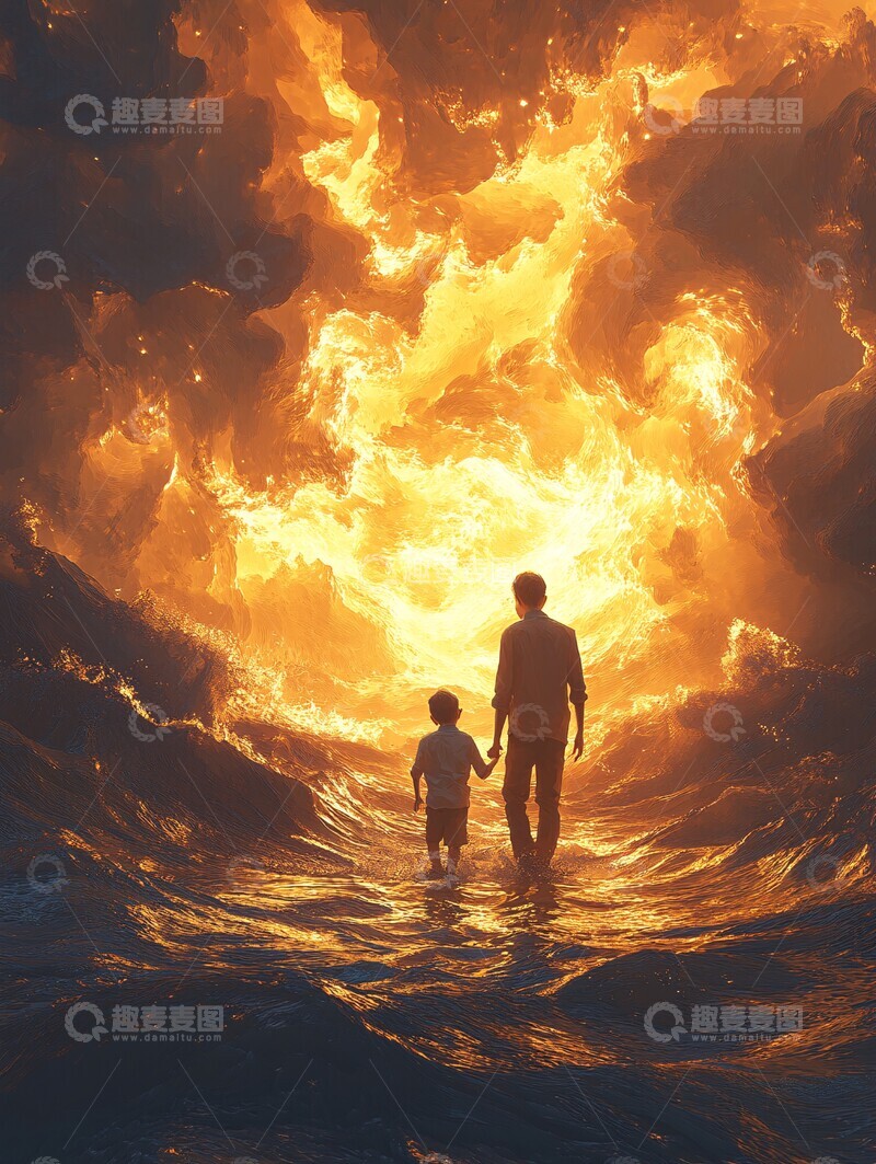 男孩扶老人男孩老人帮助