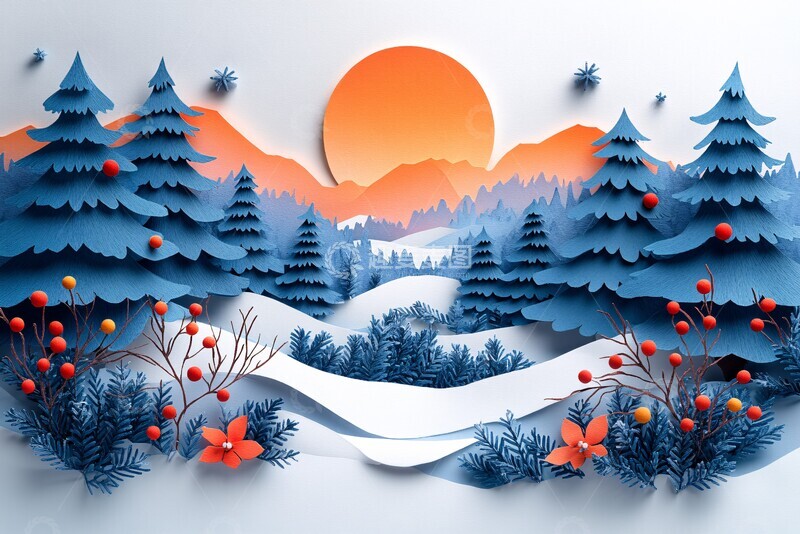 高清大图下载【趣麦麦图】冬日圣诞森林