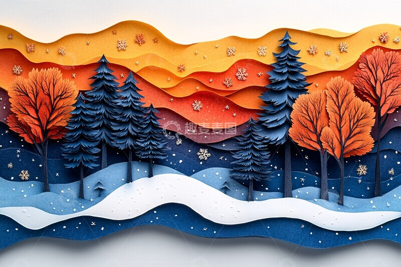 高清大图下载【趣麦麦图】冬日圣诞森林1