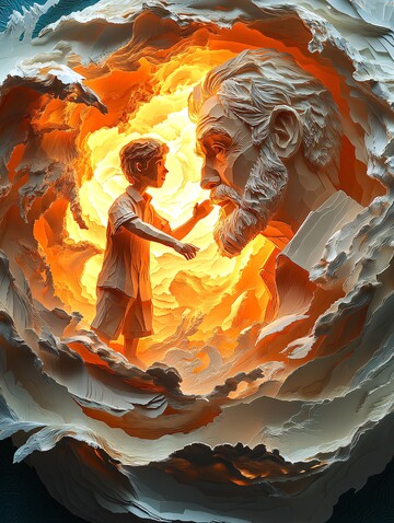 男孩扶老人男孩老人帮助1