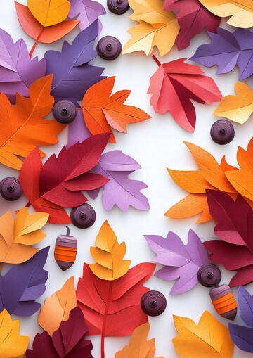 秋季叶纸拼贴1