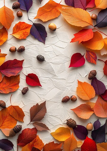秋季叶纸拼贴