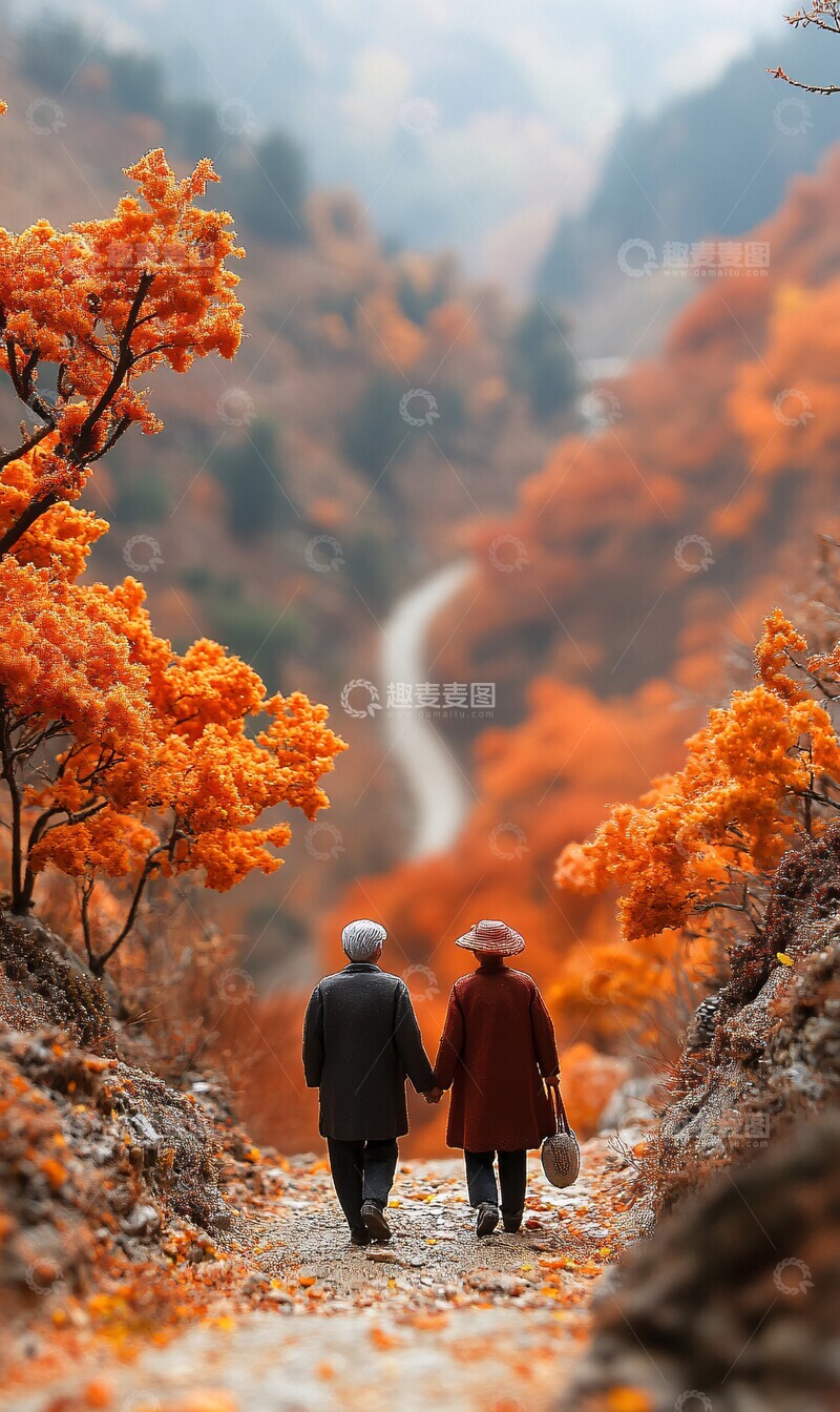高清大图下载【趣麦麦图】重阳山行重阳摄影老年1