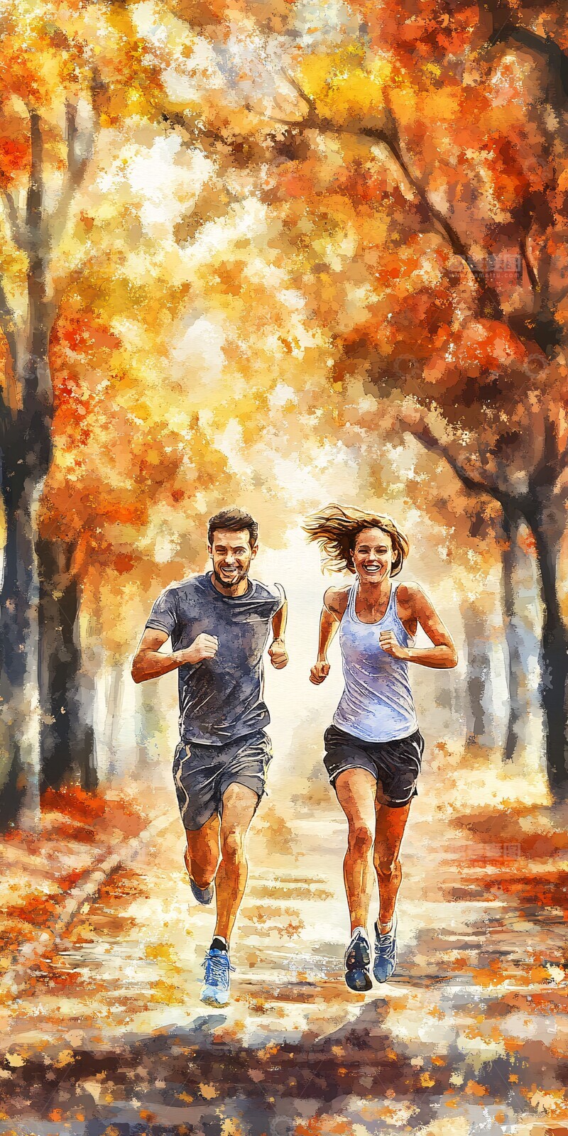 高清大图下载【趣麦麦图】秋日公园奔跑1