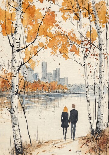 湖畔秋日行湖畔秋日行人1