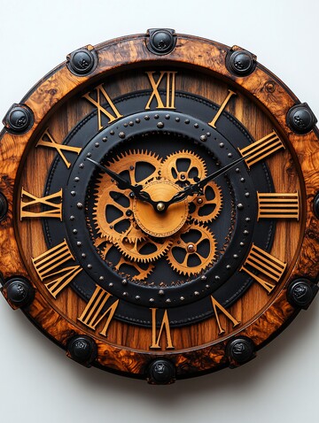 木质机械钟表3