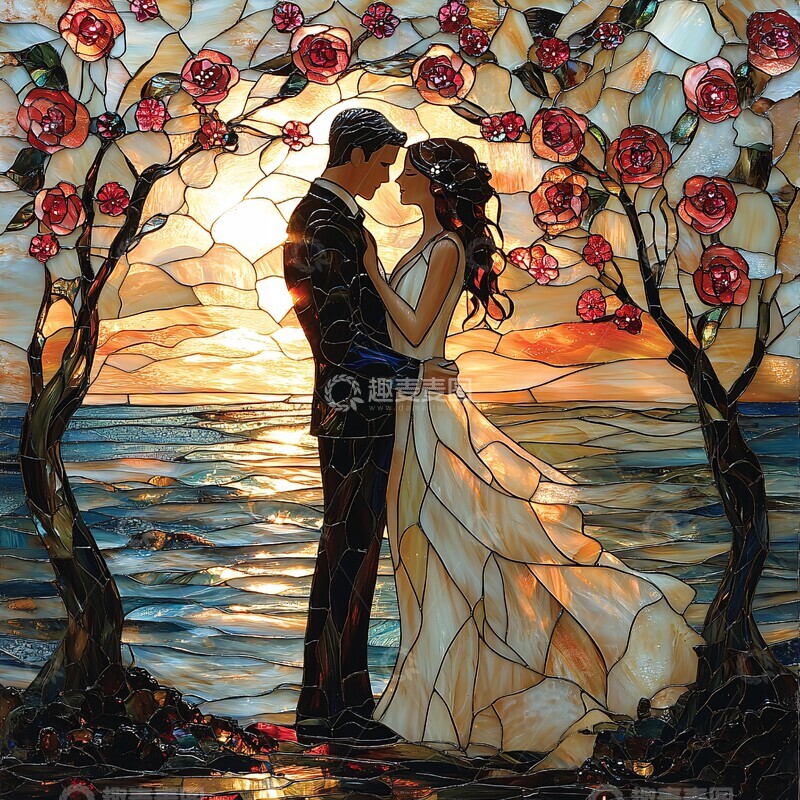 高清大图下载【趣麦麦图】樱花下相拥樱花相拥海岸1