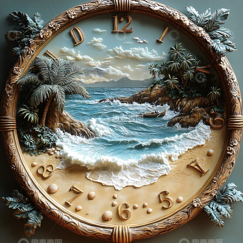 高清大图下载【趣麦麦图】圆形木板数字图案