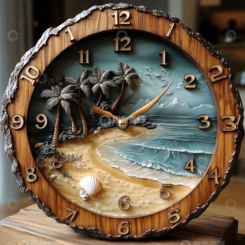 高清大图下载【趣麦麦图】圆形木板数字图案2