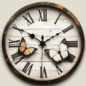 古董木钟蝴蝶图1