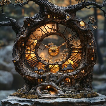 橡木盆景钟橡木盆景时刻