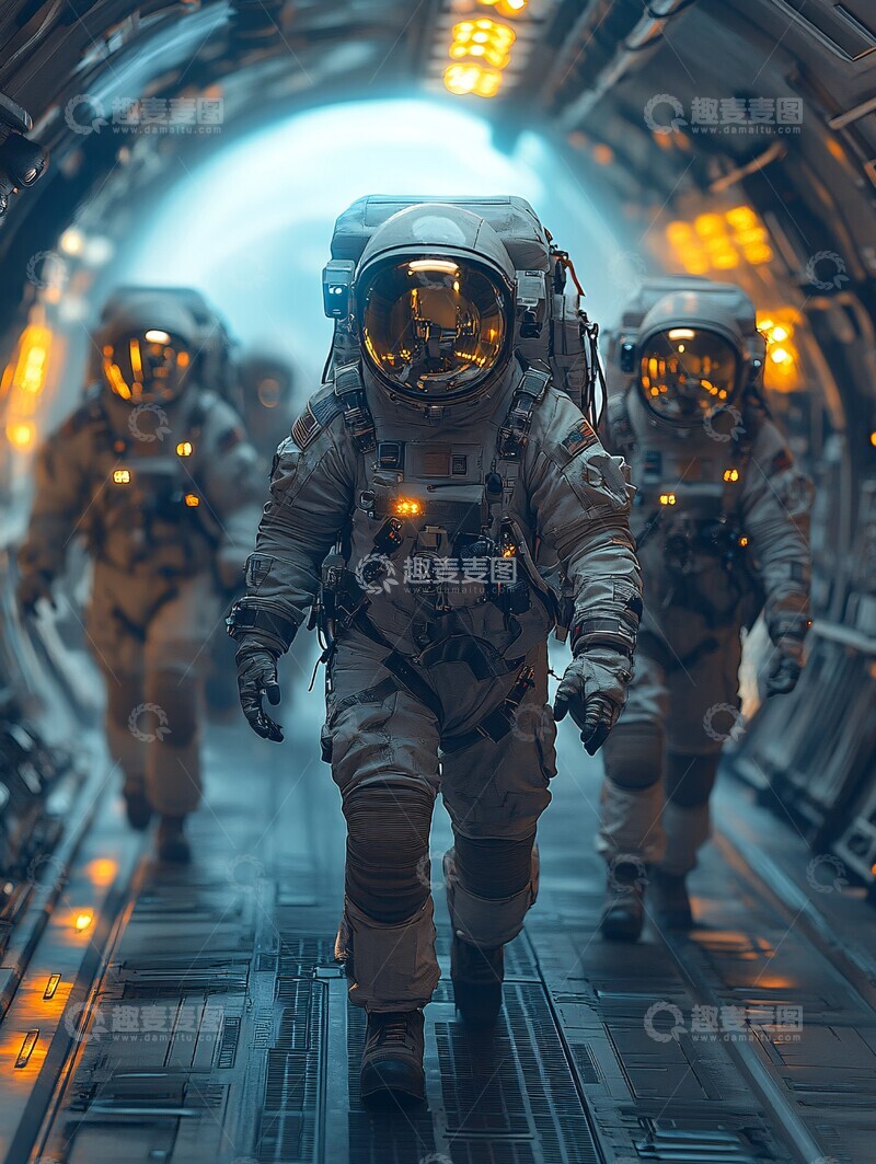 高清大图下载【趣麦麦图】宇航员太空讨论2