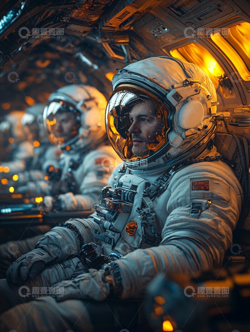 高清大图下载【趣麦麦图】宇航员太空讨论1