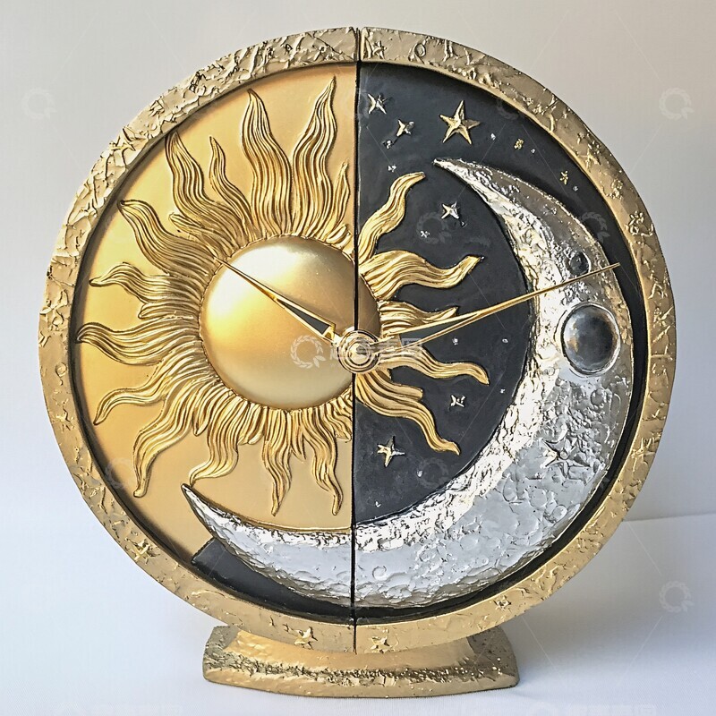 高清大图下载【趣麦麦图】日月双辉钟面1