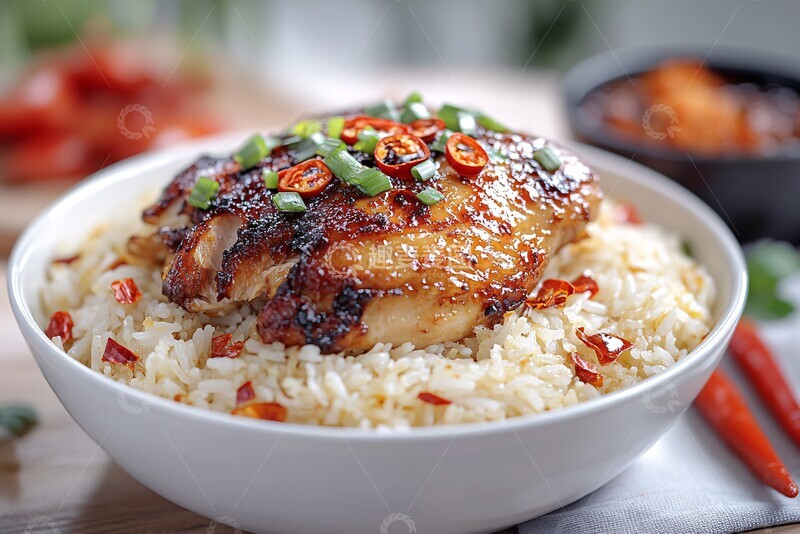 高清大图下载【趣麦麦图】鸡丝炒饭与调料1