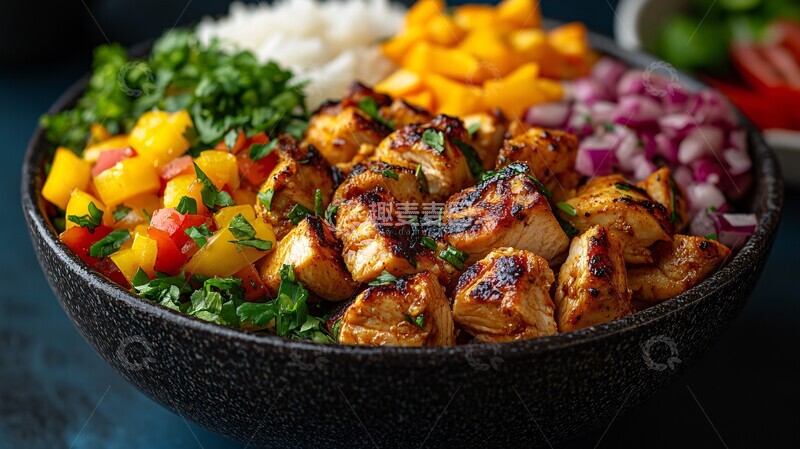 高清大图下载【趣麦麦图】鸡肉蔬菜饭鸡肉蔬菜米饭