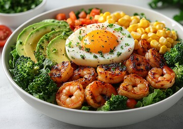 虾仁牛油果鸡蛋沙拉