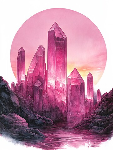 粉色水晶圆环图3