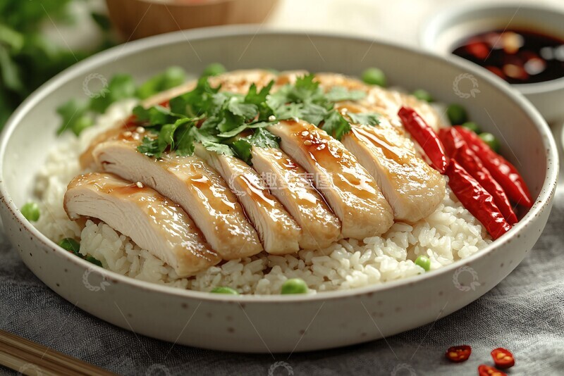 高清大图下载【趣麦麦图】鸡丝炒饭与调料