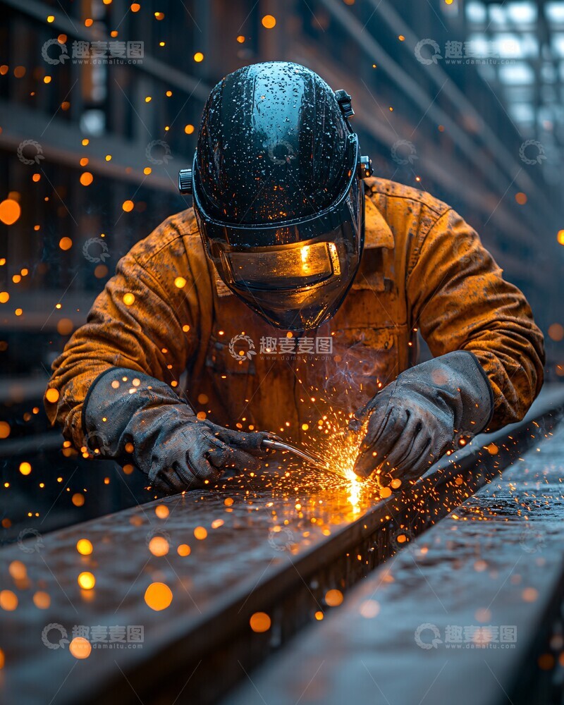 高清大图下载【趣麦麦图】焊接工人特写1