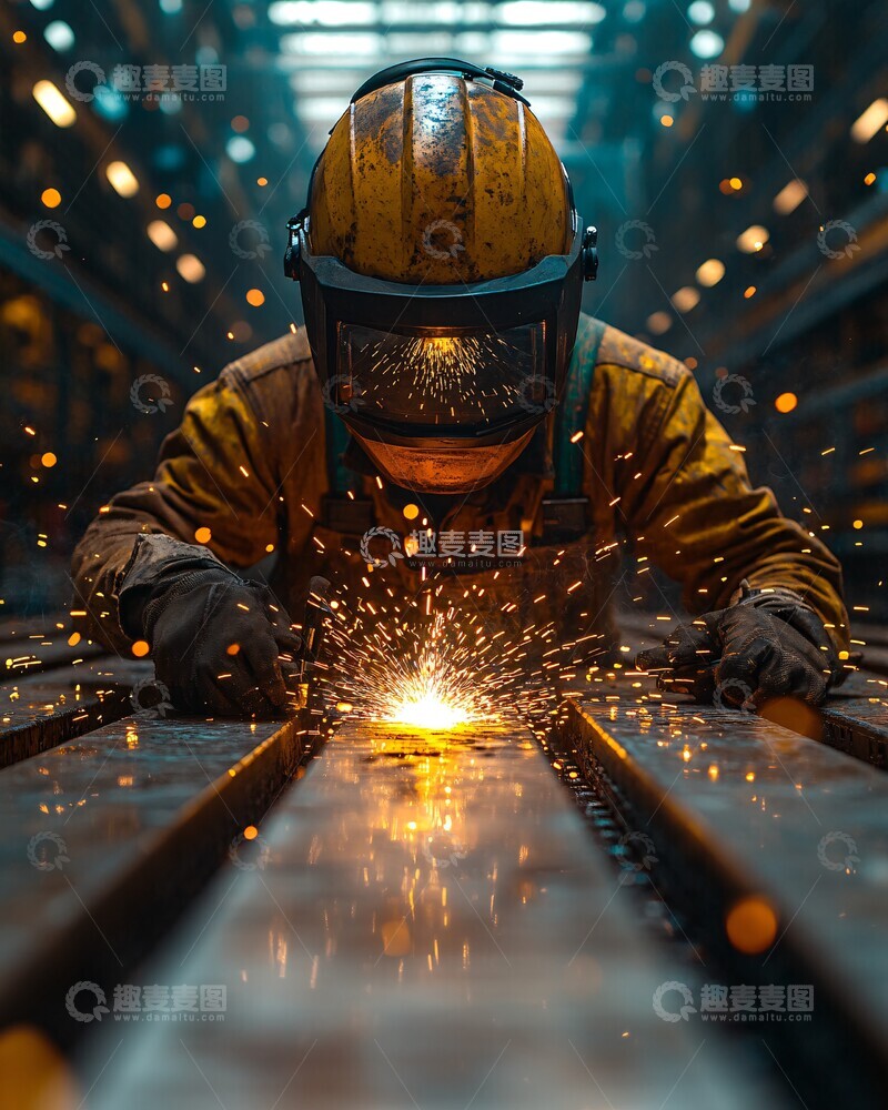 高清大图下载【趣麦麦图】焊接工人特写