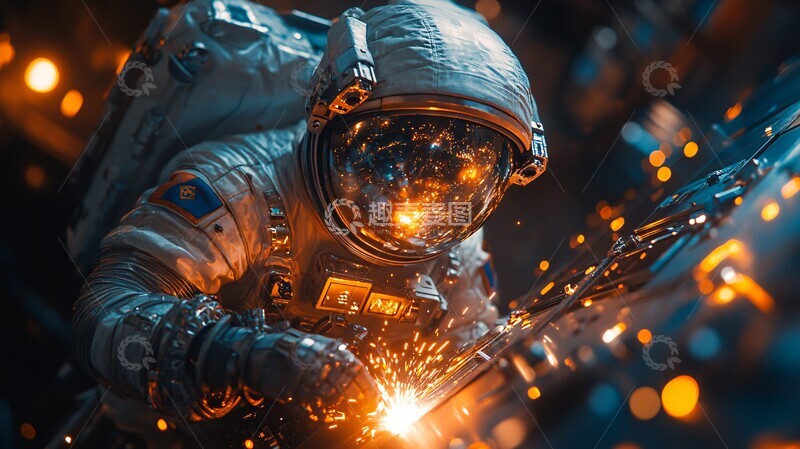 高清大图下载【趣麦麦图】太空机器人焊接2