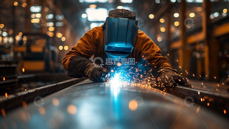 高清大图下载【趣麦麦图】焊接工与金属罐