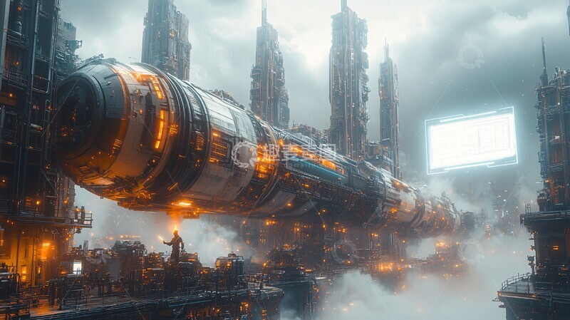 高清大图下载【趣麦麦图】星舰建造车间1