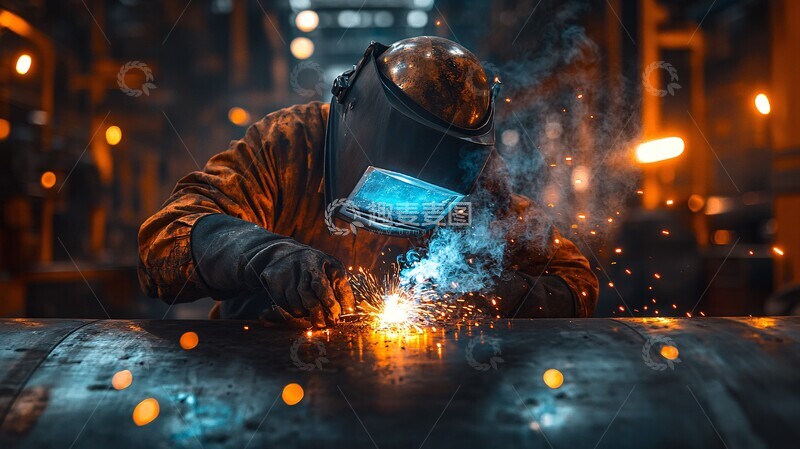 高清大图下载【趣麦麦图】焊接工与金属罐2