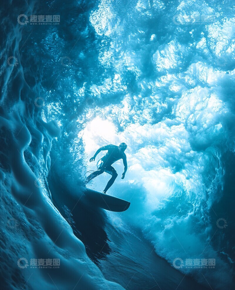 高清大图下载【趣麦麦图】冲浪者与海浪2