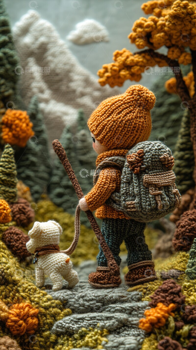 高清大图下载【趣麦麦图】羊毛男孩与小狗1