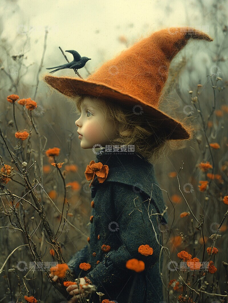 高清大图下载【趣麦麦图】男孩飞天扫帚