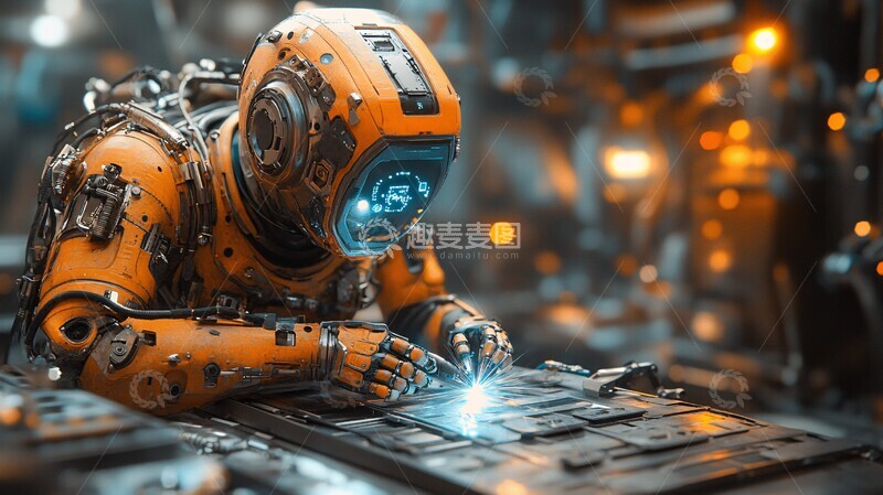 高清大图下载【趣麦麦图】太空机器人焊接1