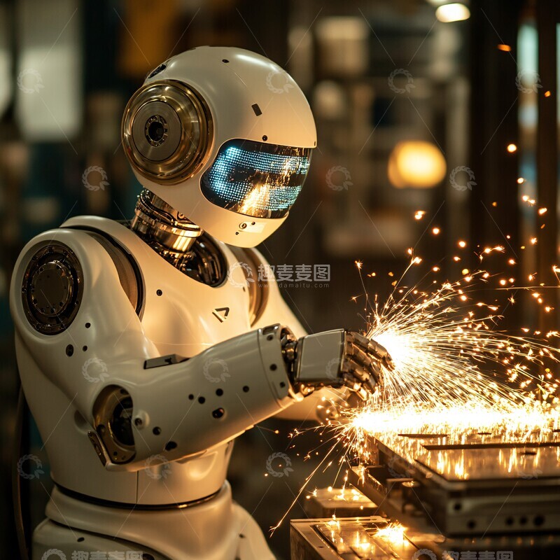 高清大图下载【趣麦麦图】机器人使用抛光机2