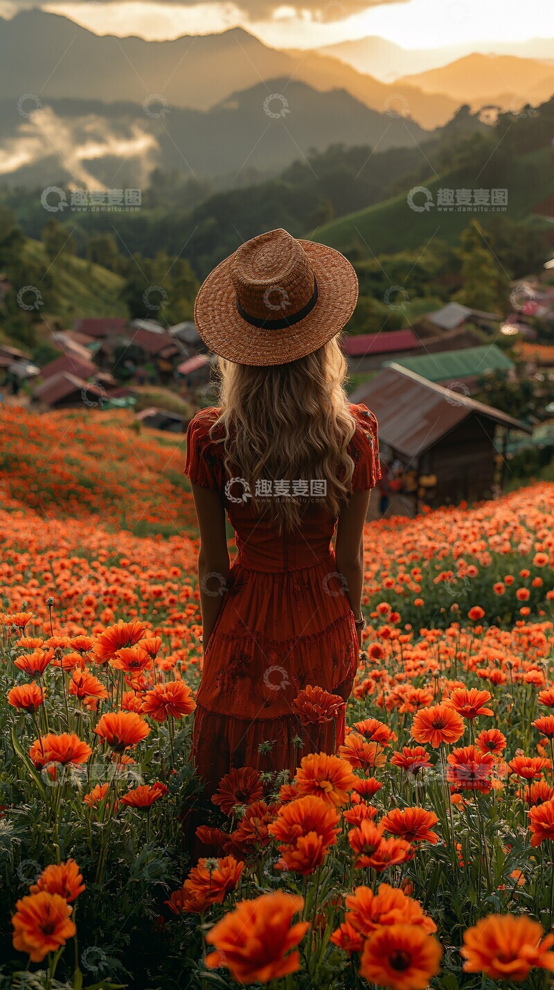 高清大图下载【趣麦麦图】晨雾中的花田3