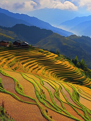 金秋稻田层叠景3